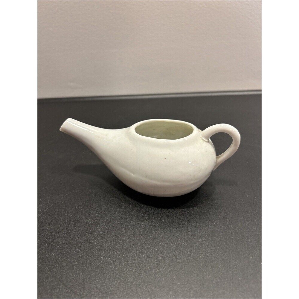 Antique White Porcelain Invalid Feeder Medical Sick Cup